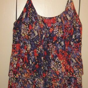 Elle multi-color strap top frilly layers size M